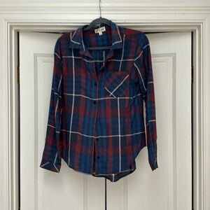 Cloth & Stone Plaid Blouse